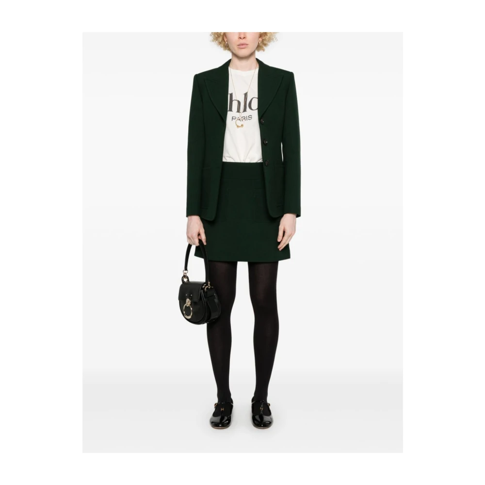 Chloé Wit Oversize T-shirt met Logo Print White Dames