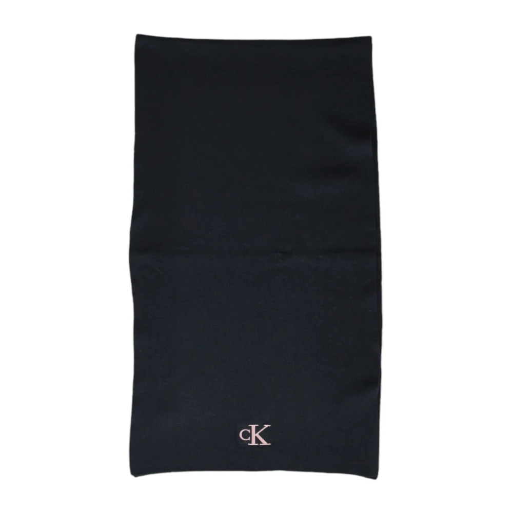 Calvin Klein Geborduurde Monogram Sjaal Herfst Winter Black Dames