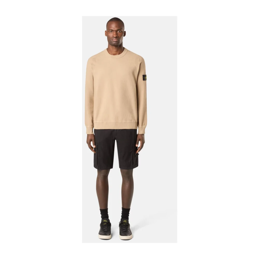 Stone Island Witte Sweaters voor Mannen Beige Heren