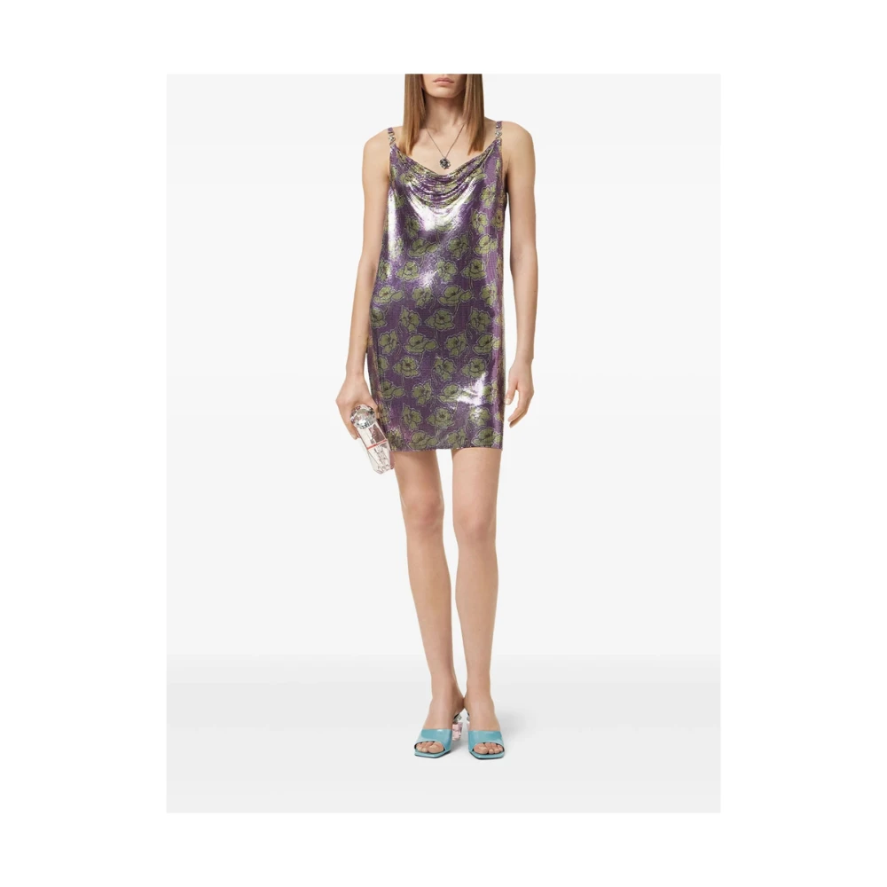 Versace Paarse Medusa Head Slip-On Jurk Purple Dames
