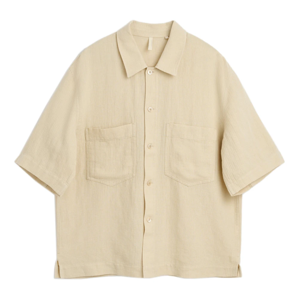 Sunflower Beige Short Sleeve Shirts, Male, M, Short Sleeve Shirt