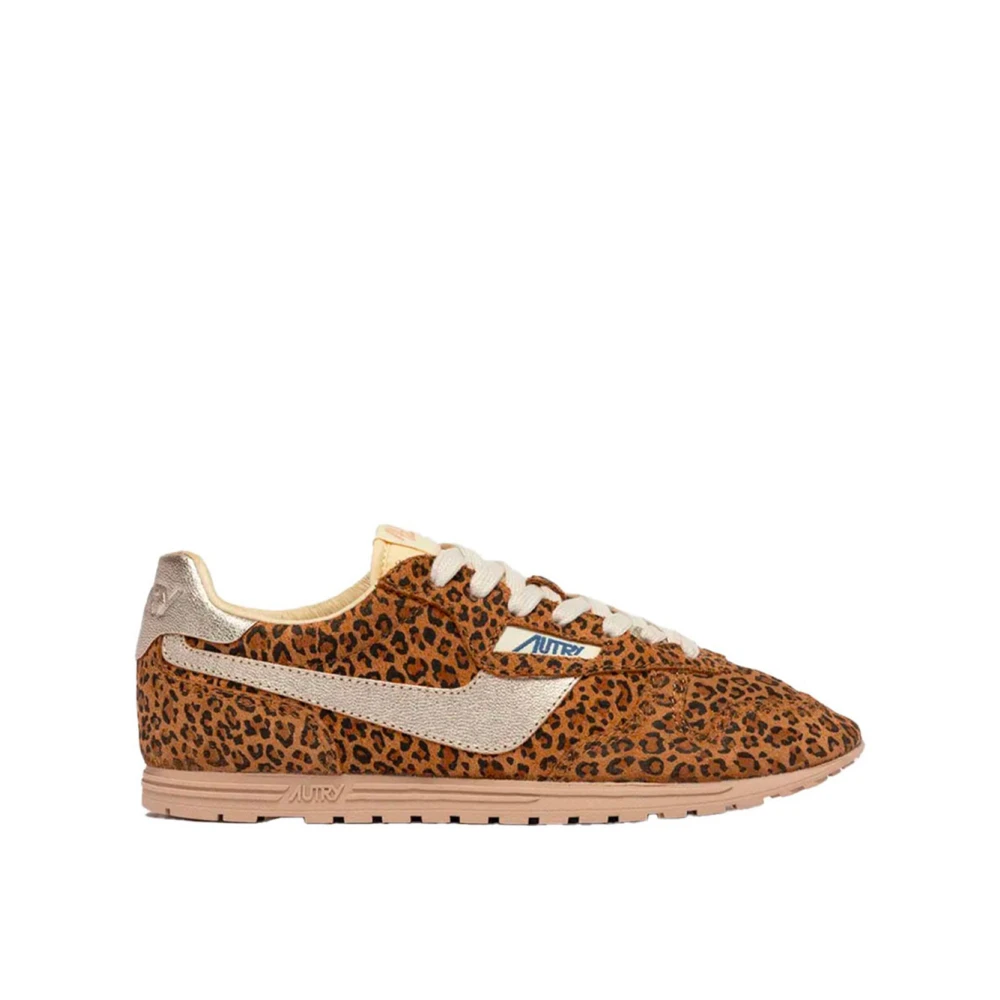 Autry Women's Brown Sneakers, 7 Uk, Printed Trainers