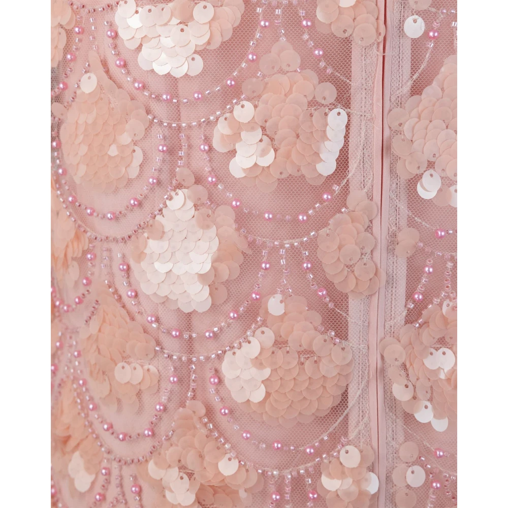 Rotate Birger Christensen Maxi-jurk met pailletten en split Pink Dames