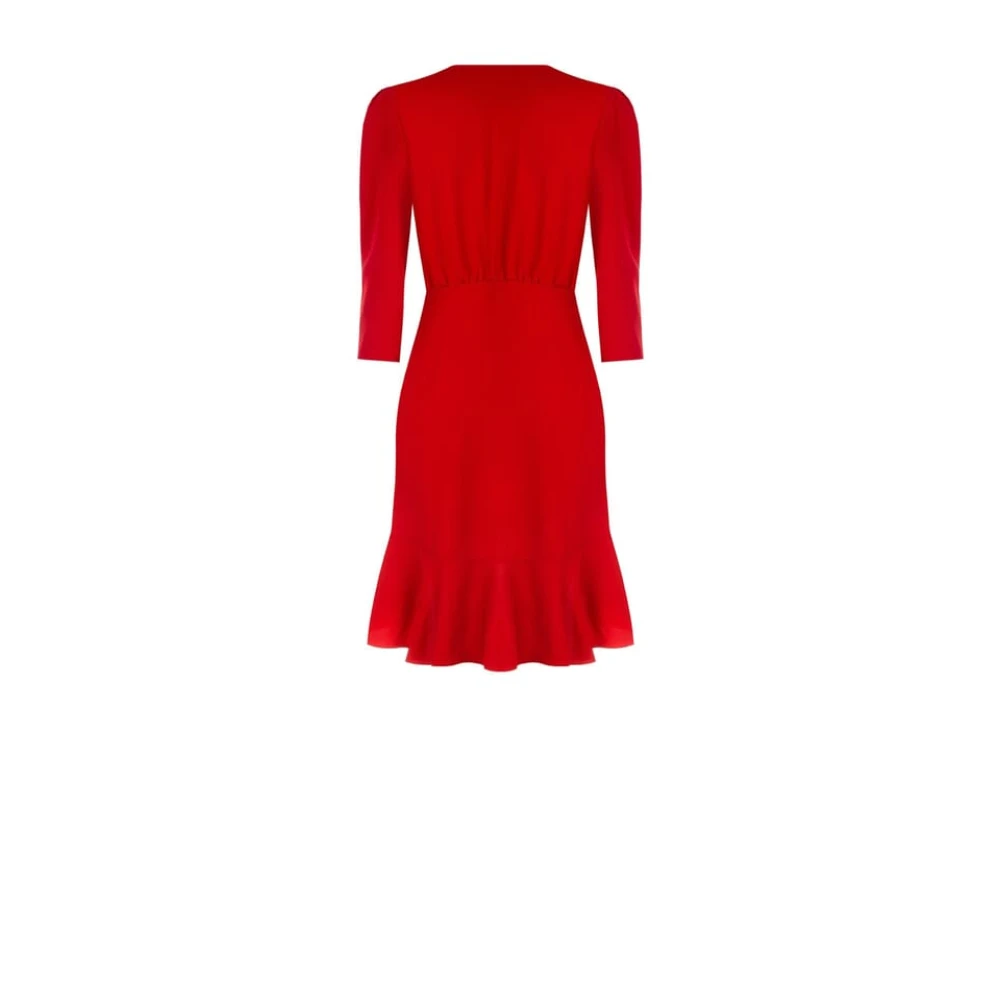RINASCIMENTO Vloeibare stoffen korte jurk met ruches Cfc0019504002 Red Dames