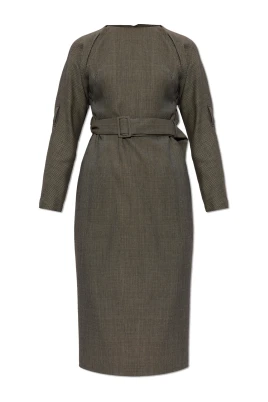 Belted Draped Midi Dress