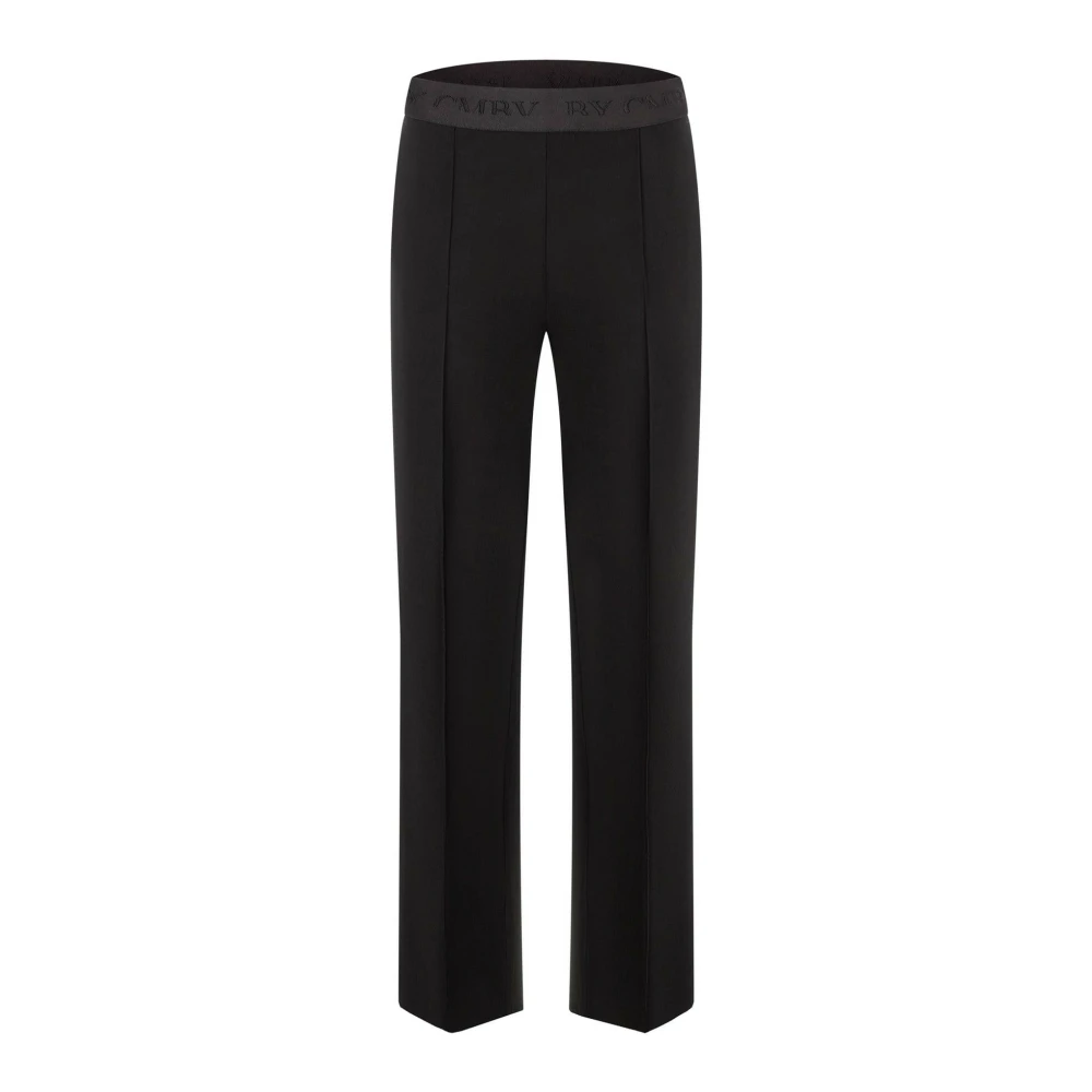 Cambio Elegant Straight Leg Trousers Comfortable Fit Black, Dam