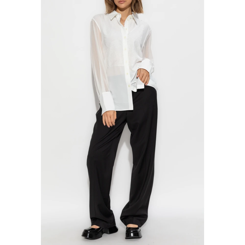 Helmut Lang Broek met elastische tailleband Black Dames