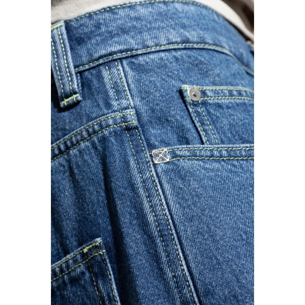 Off White Jeans met zakken Blue Heren