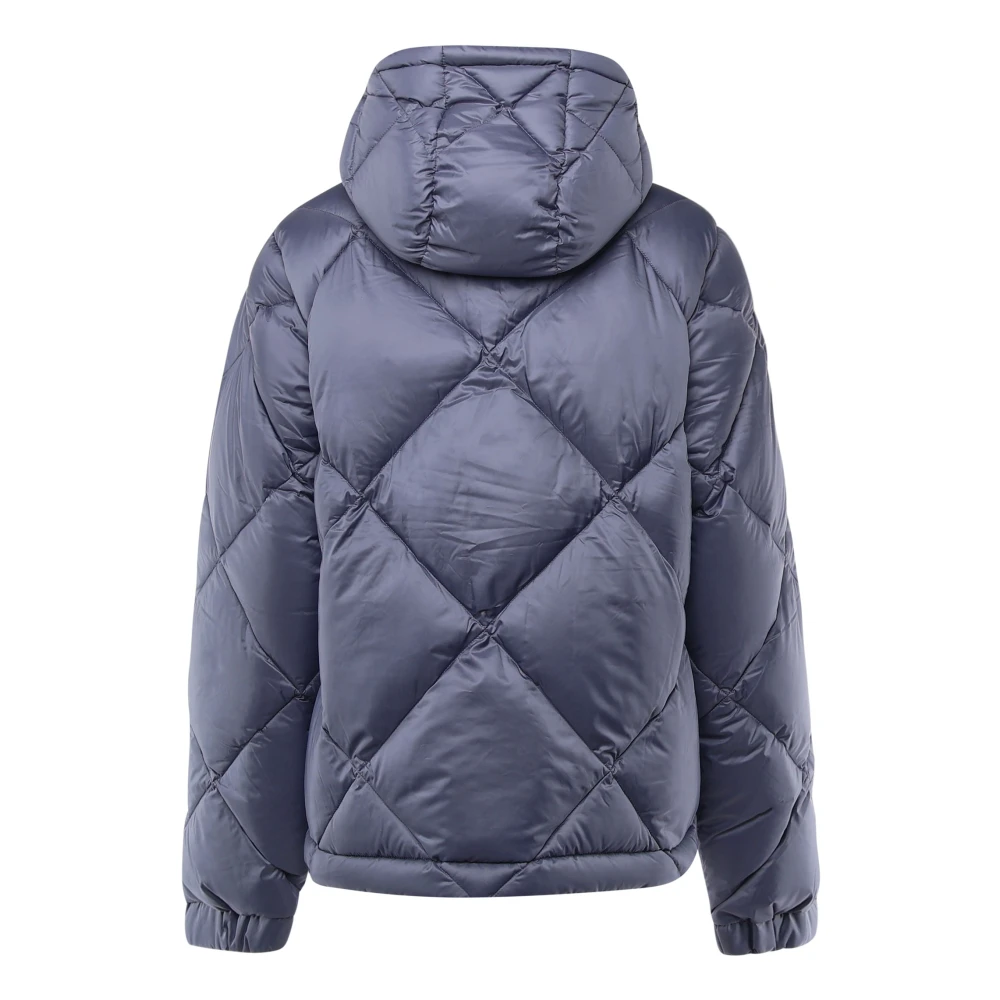 K-way Zijden Nylon Donsjas met Quilten Blue Heren