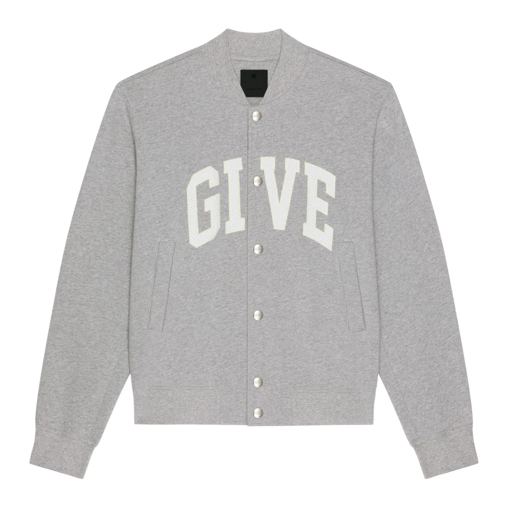 Givenchy Grijze Varsity Fleece Jas Gray Heren