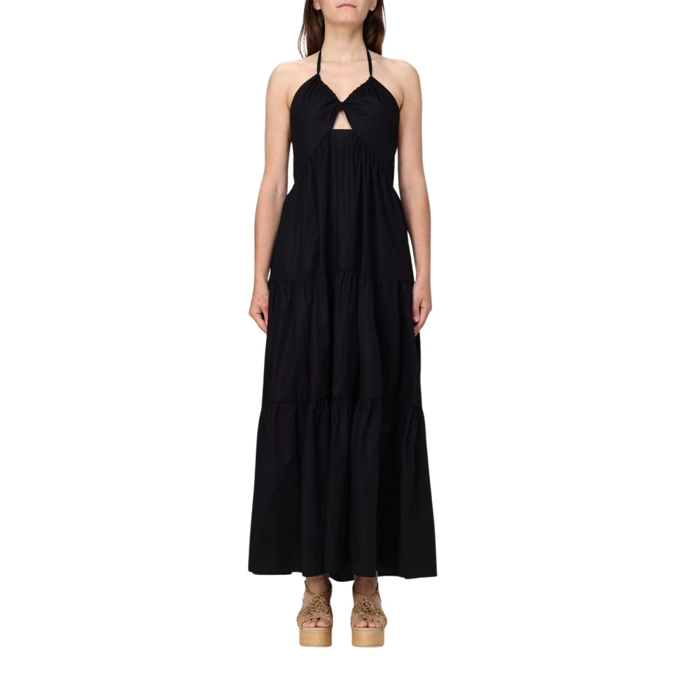 Twinset Women's Black Maxi Dresses, Xl, Red Elegant Midi Dress