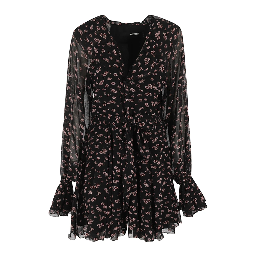 Rotate Birger Christensen Crinkled Mini Jurk Black Dames