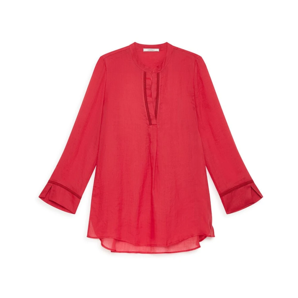 Maliparmi Women's Red Blouses, Xl, Light Ramie Caftan