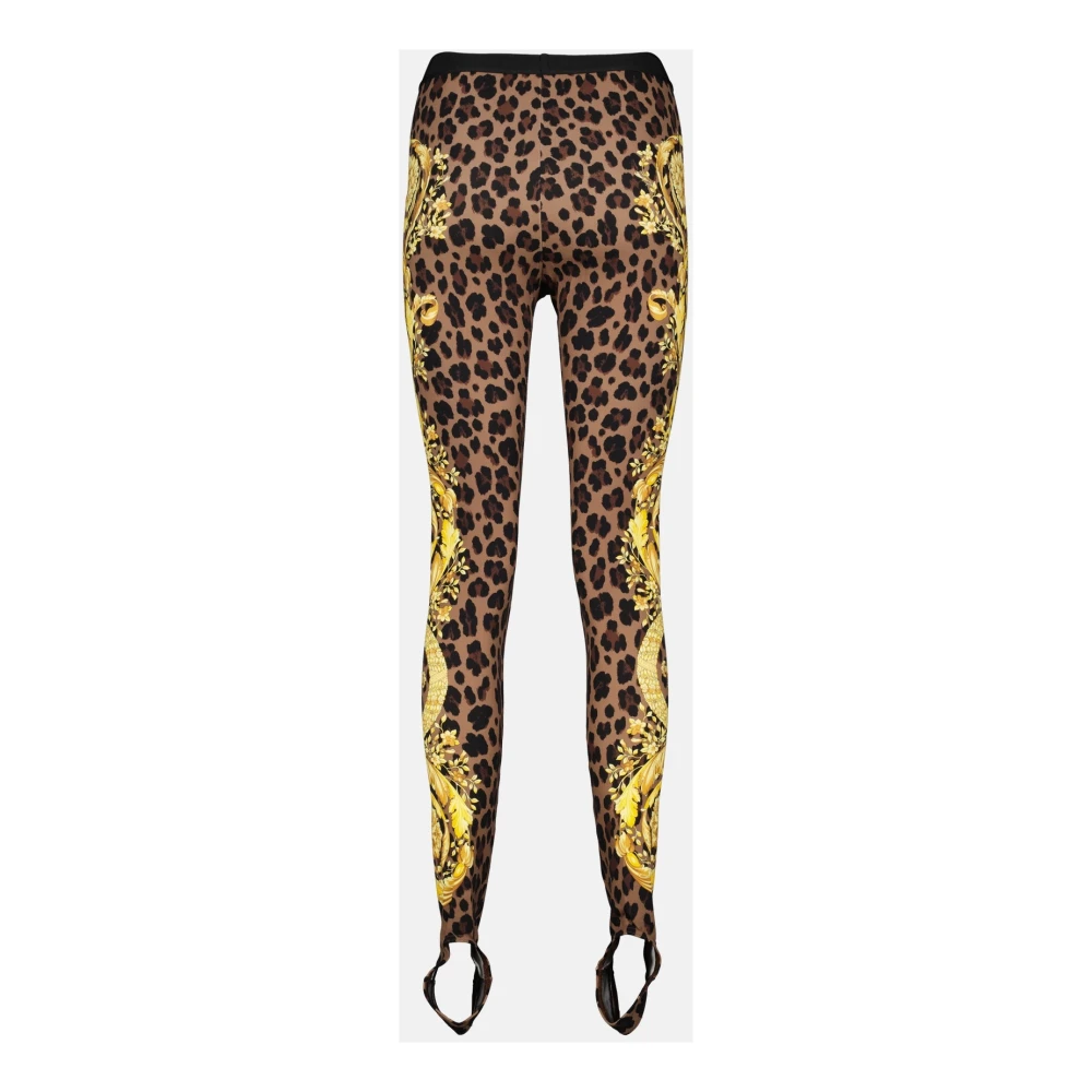 Versace Leopard Barocco Legging Herfst-Winter Collectie 2024 Brown Dames