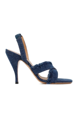 Curvy Heel Denim Sandaler