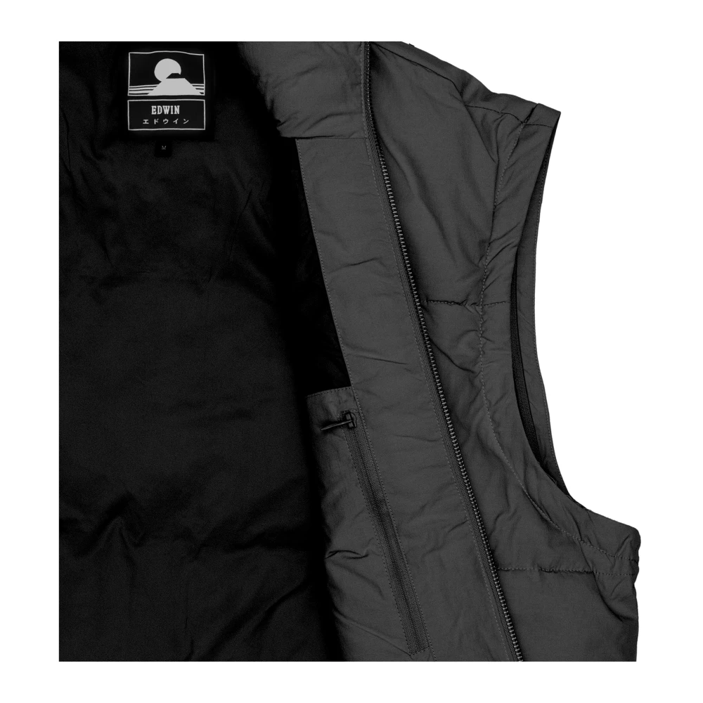 Edwin Afneembare Mouw Waterdichte Puffer Jas Black Heren