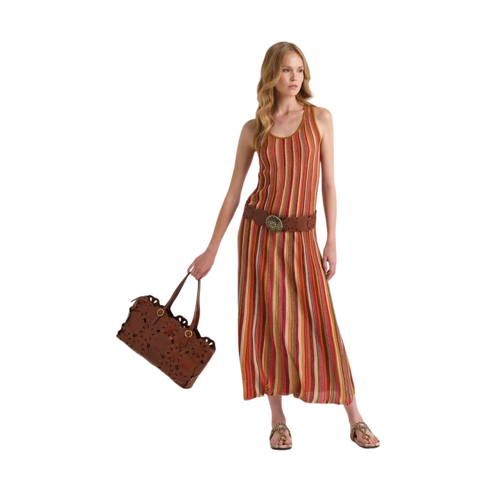 Maliparmi Kvinno Multicolor Klänningar Dam, L, Polyester, Flexage Stripes Dress