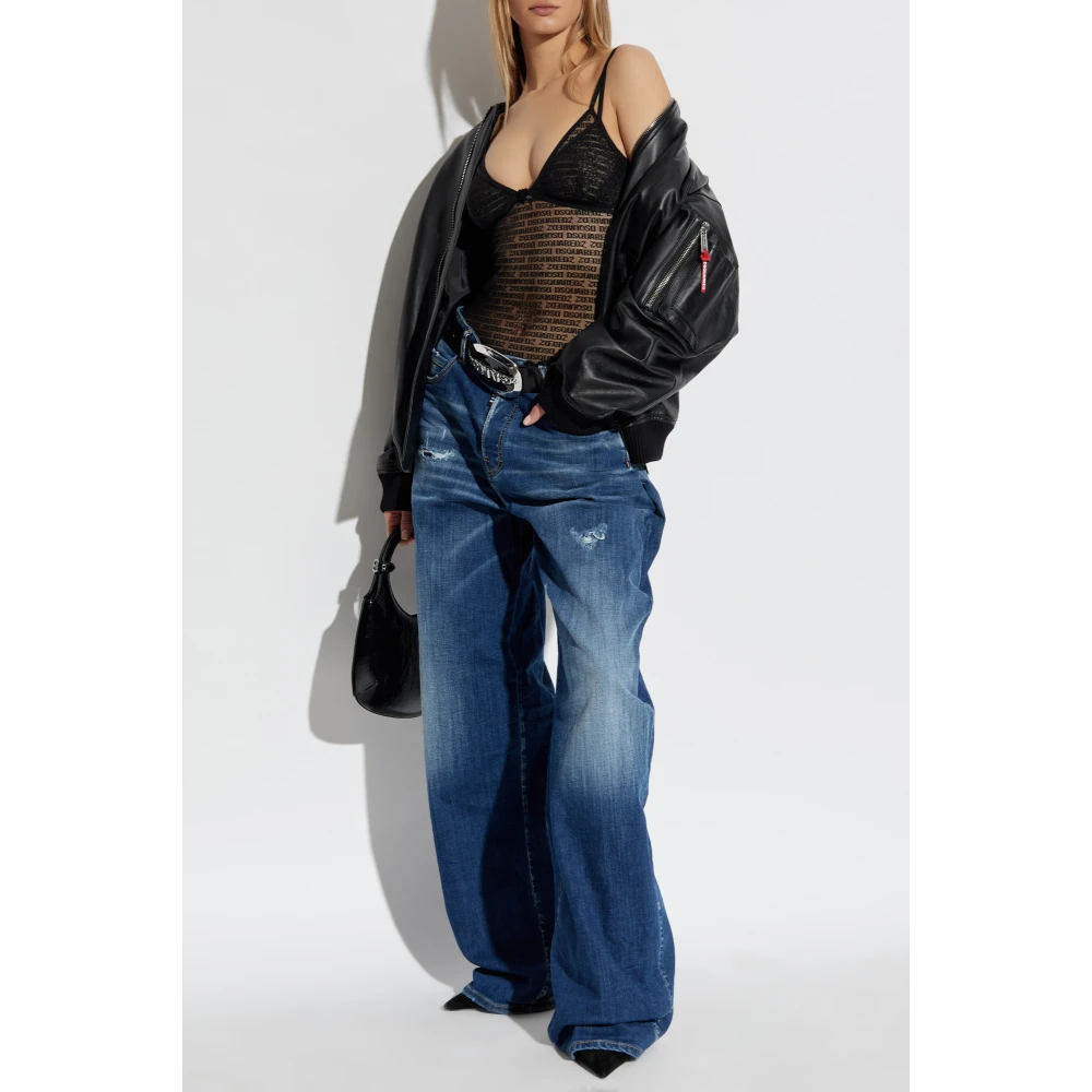 Dsquared2 Kanten hemdje Black Dames