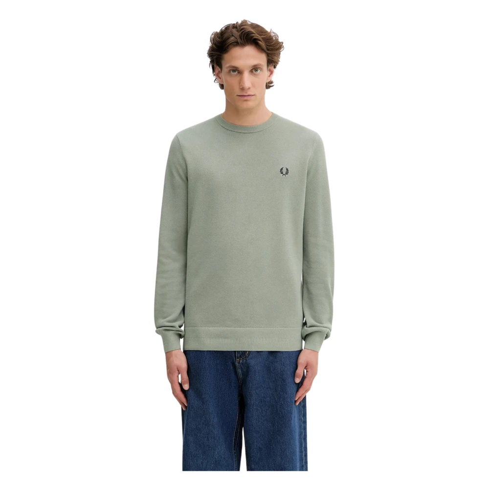 Fred Perry Uomo Vert Pull In Maglia A Coste - Immagine 2
