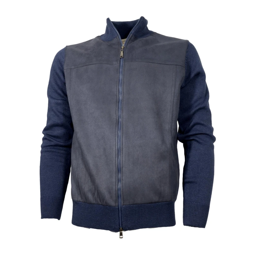 Cashmere Company Blauwe Cashmere en Wol Vest Blue Heren