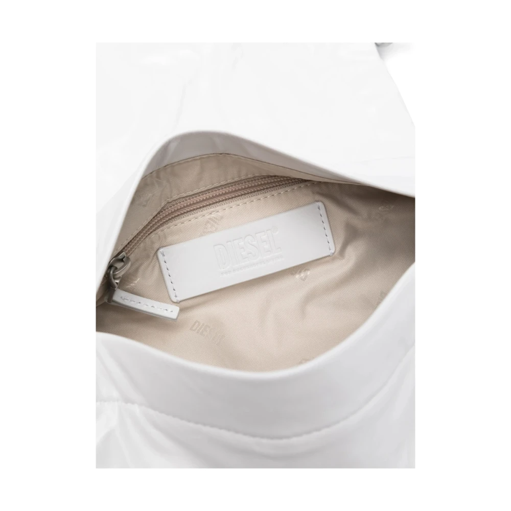 Diesel Witte Schoudertas met Omslag en Magneetsluiting White Dames