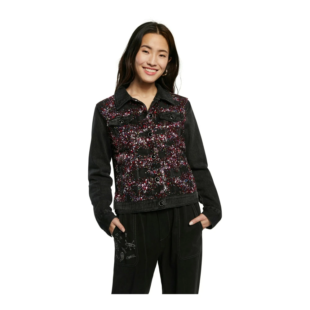 Desigual Kvinders Sort Jakke, Dame, Sort,, Denim, Denim Jakke 2XL