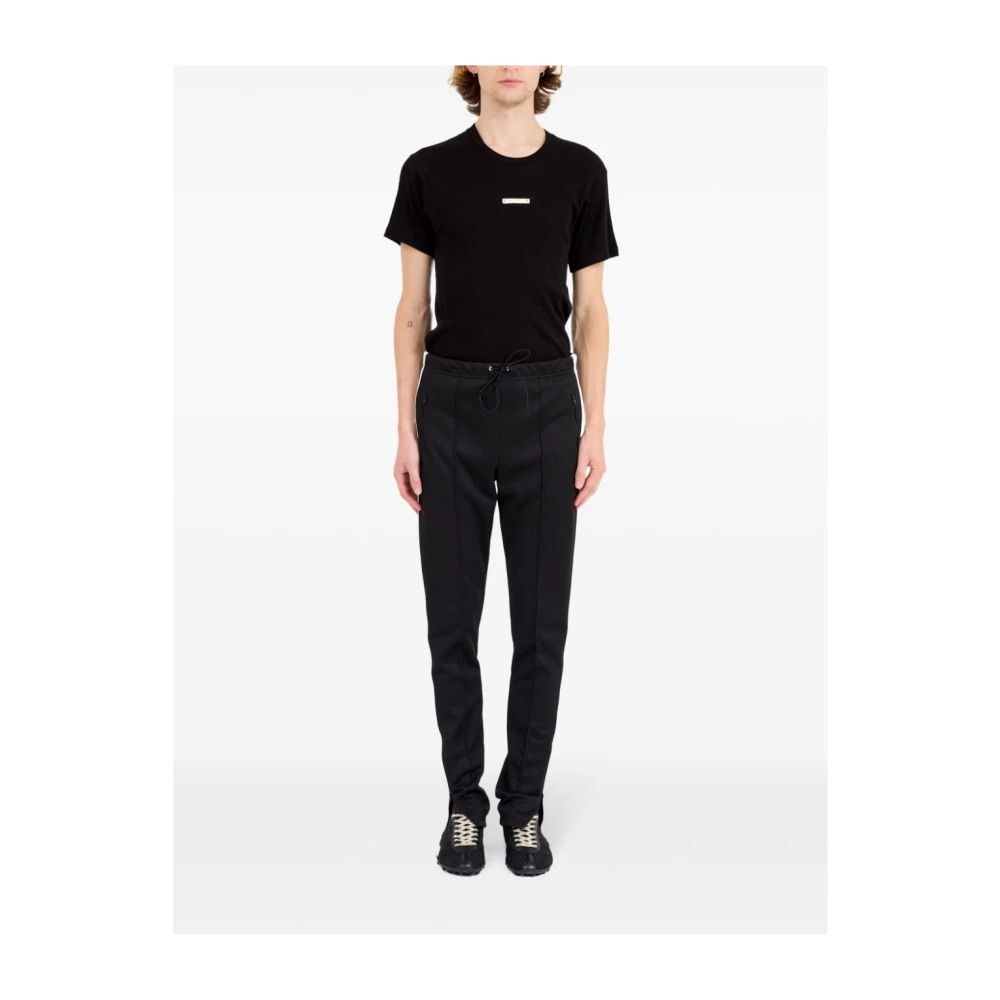 Maison Margiela Zwarte Broek met Handtekeningdetails Black Heren