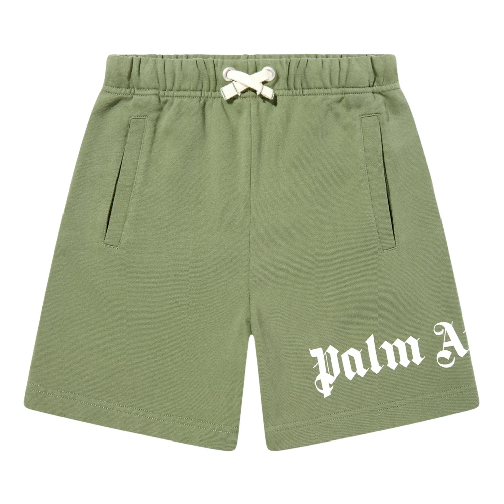 Palm Angels Boys Green Shorts, 4 Y, Classic Overlogo Shorts