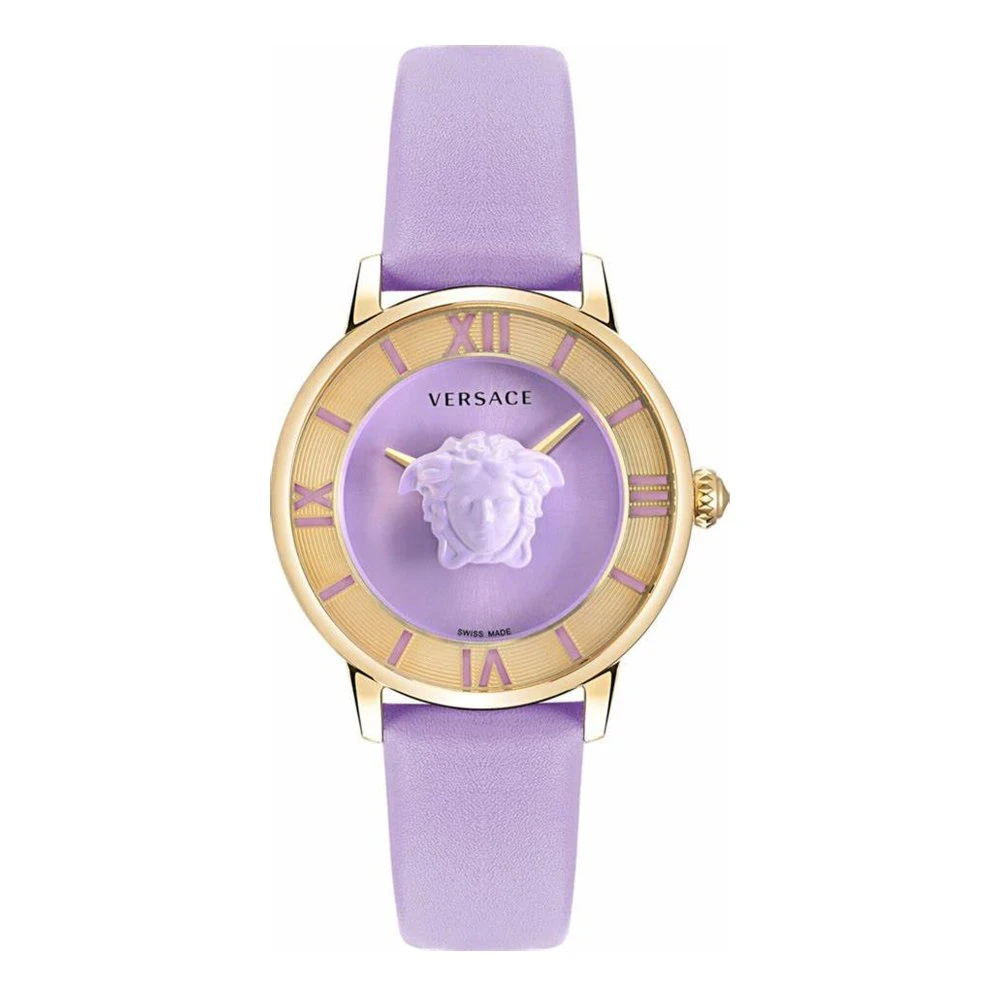 Versace Women's Purple La Medusa Leather Watch