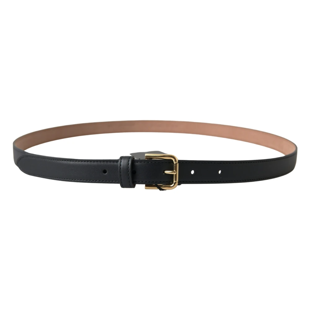 Dolce & Gabbana Italiaanse leren riem met metalen gesp Black Heren
