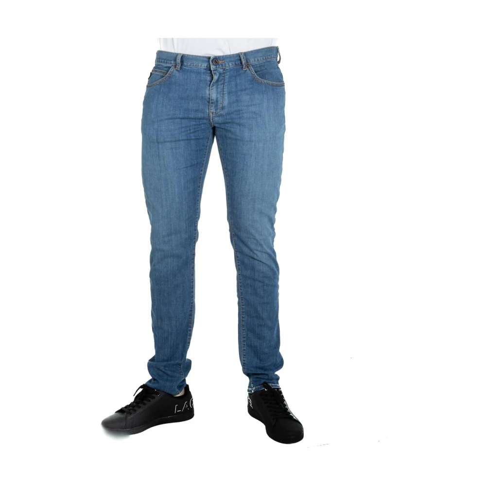 Emporio Armani Stretch Cotton Slim Fit Denim Jeans Blue Heren