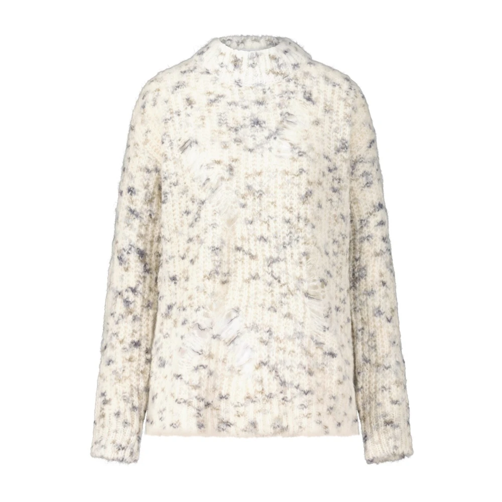 Msgm Casual Oversized Gebreide Trui Beige Dames