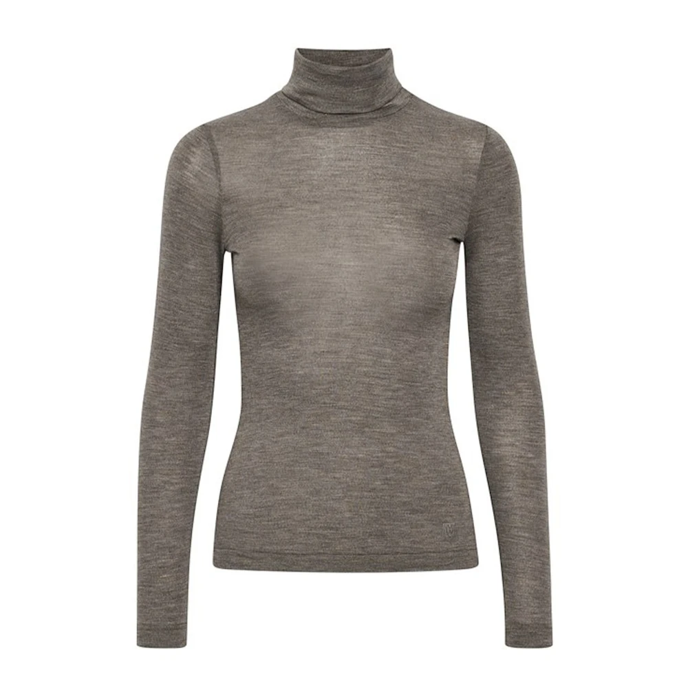 Inwear Women's Brown Melange Rollneck Top - Turtlenecks - 3XL - Knitwear
