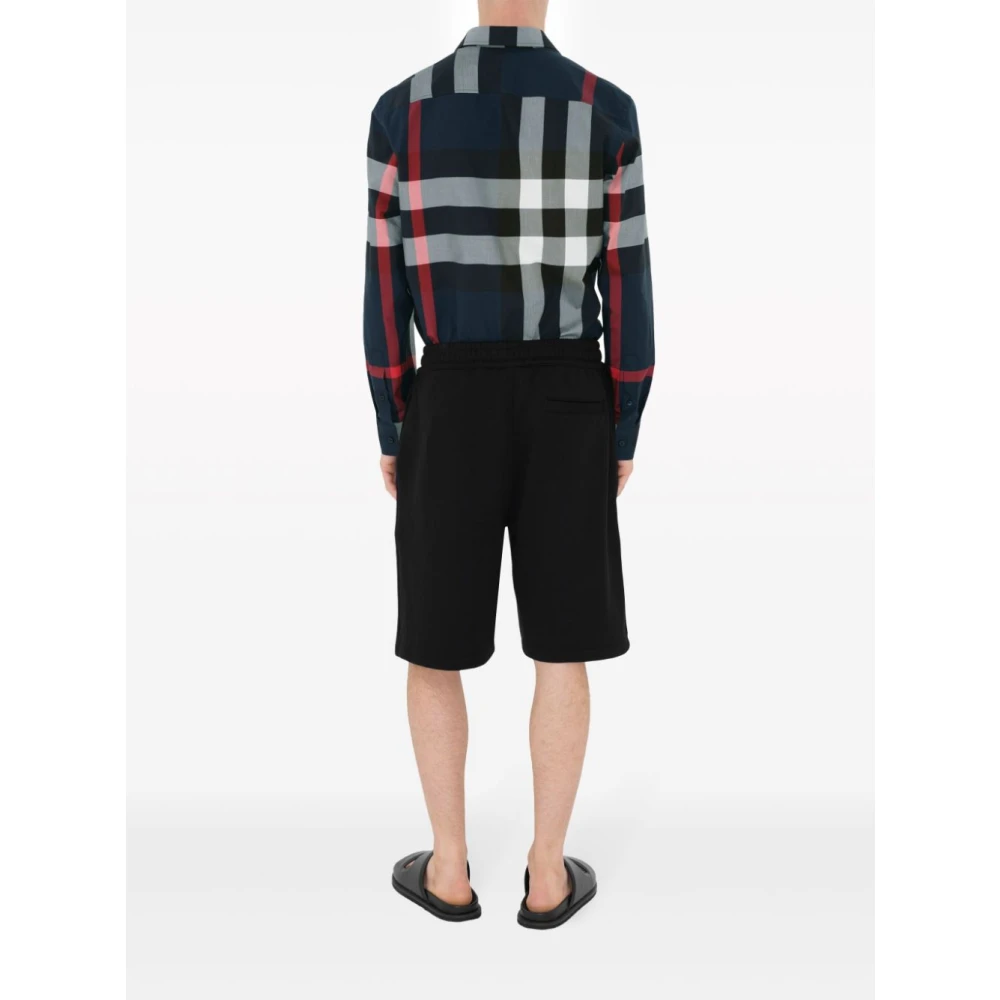 Burberry Geruite Overhemd Blue Heren
