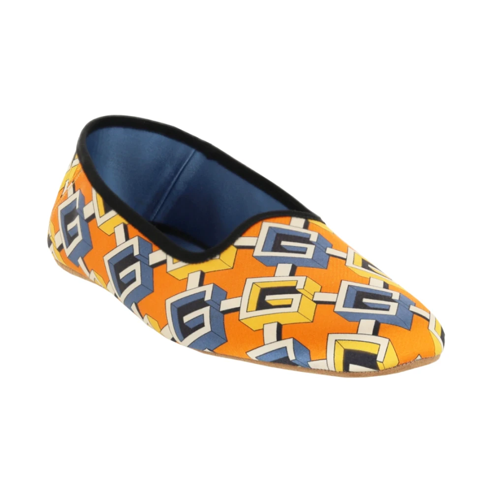 Gucci Geometric G Print Satin Voyage Slippers