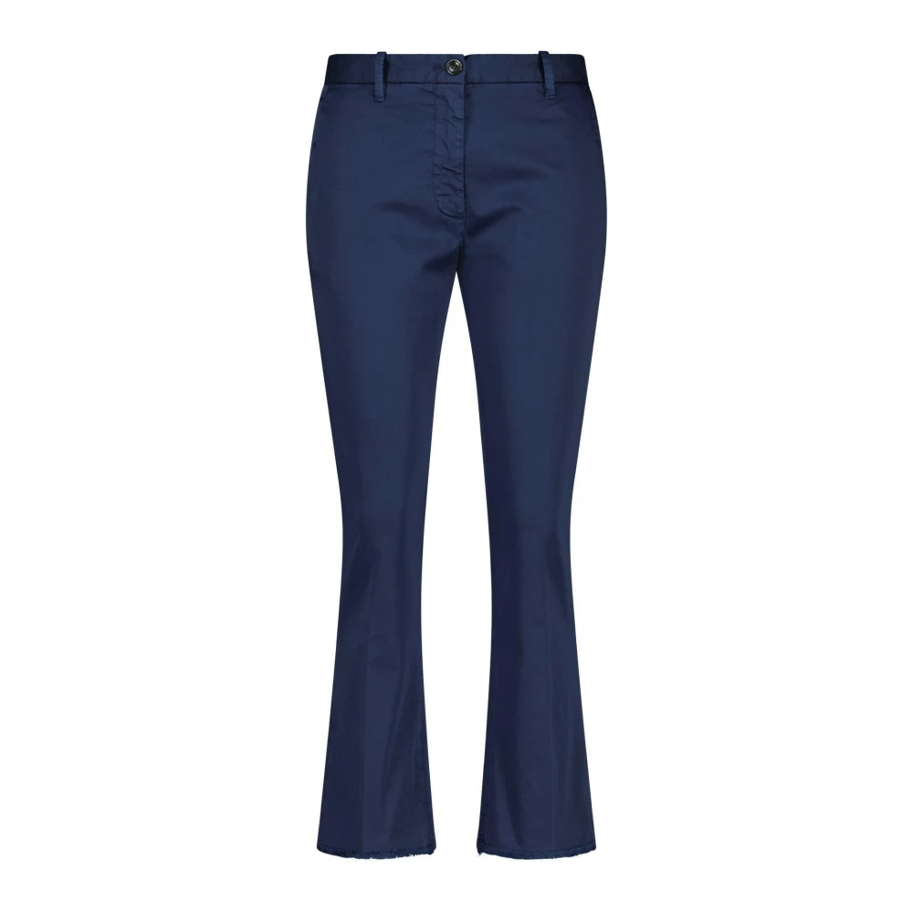 Nine In The Morning Moderne broek met wijde pijpen en klassieke plooien Blue Dames