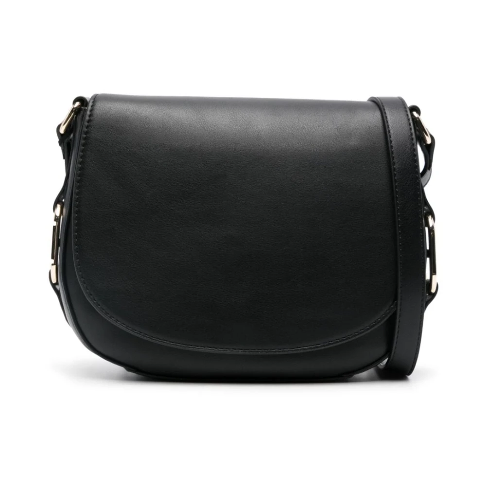 Twinset Zwarte Nep Leren Schoudertas Black Dames
