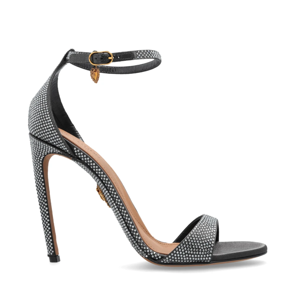 Dolce & Gabbana Vrouw Grijs Schoenen Dames, 39 Eu, Leer, Sandalen Met Hak