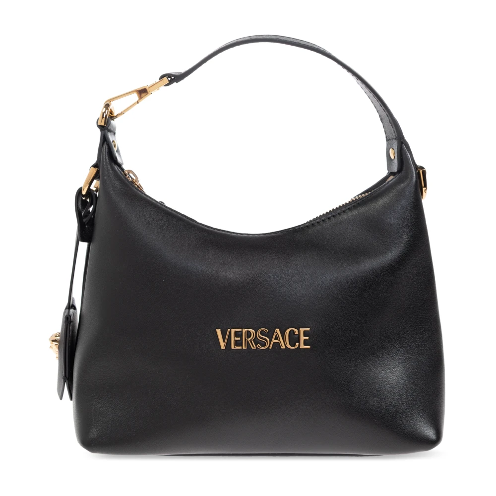 Versace Women's Black Tag Hobo Handbag - Handbags - One Size - Bags