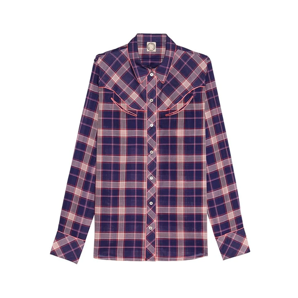 Ines De La Fressange Paris Brenda paarse katoenen overhemd Multicolor Dames