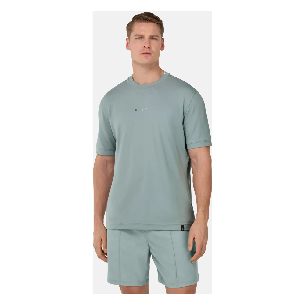 Boggi Milano Hoge Prestatie Piqué T-shirt Blue Heren