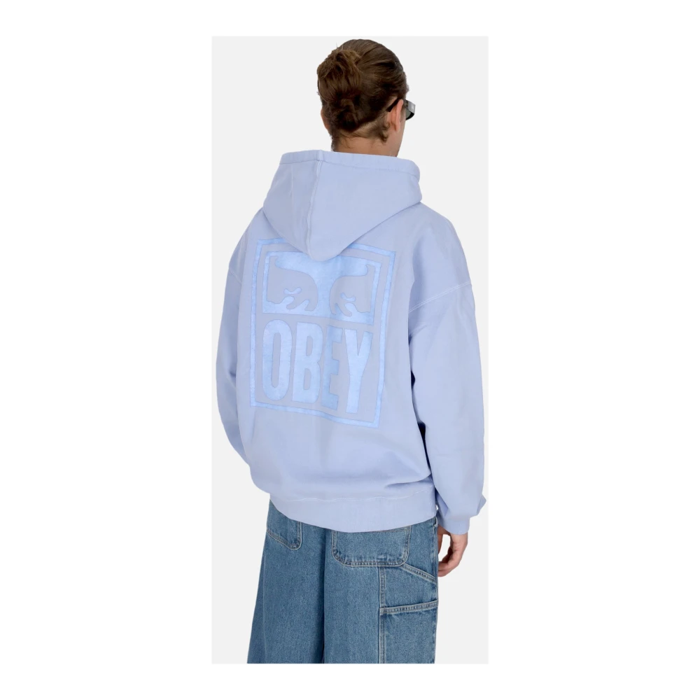 Obey Pigment Eyes Icon Lichtgewicht Hoodie Blue Heren