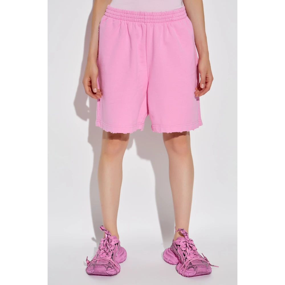 Balenciaga Shorts met logo Pink Dames
