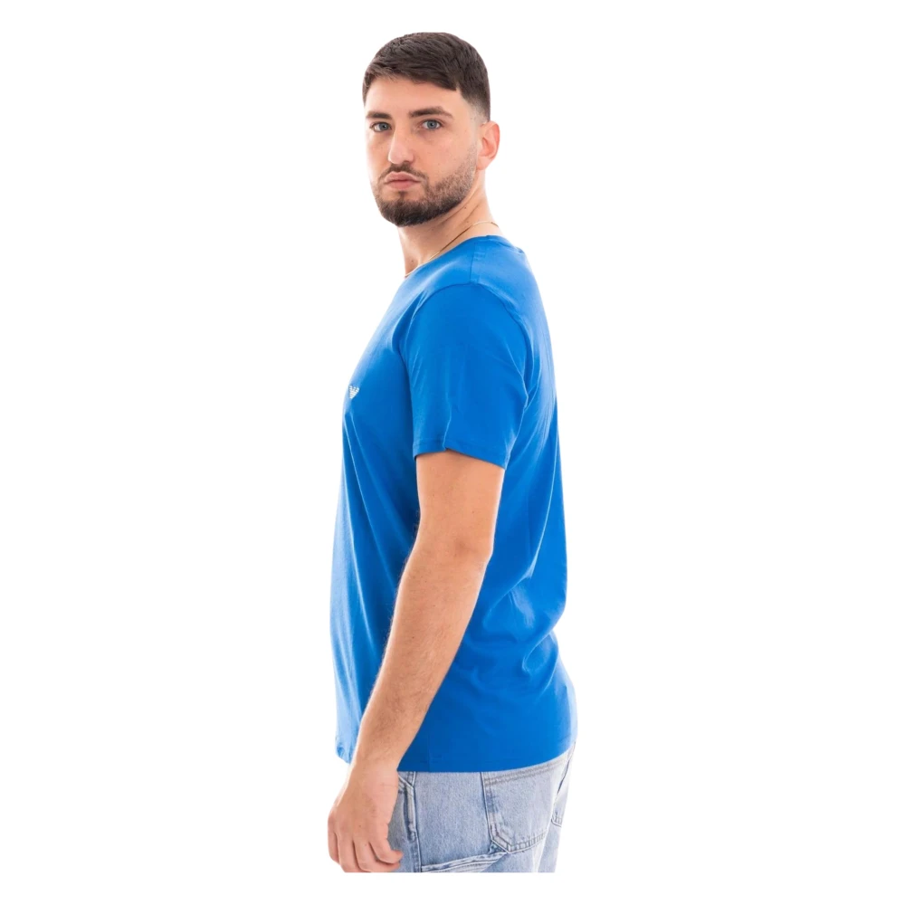 Emporio Armani Heren Adelaar Logo T-Shirt Blue Heren