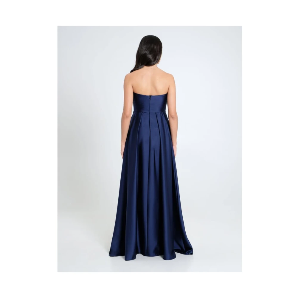 RINASCIMENTO Satin bustier jurk met splinters Blue Dames