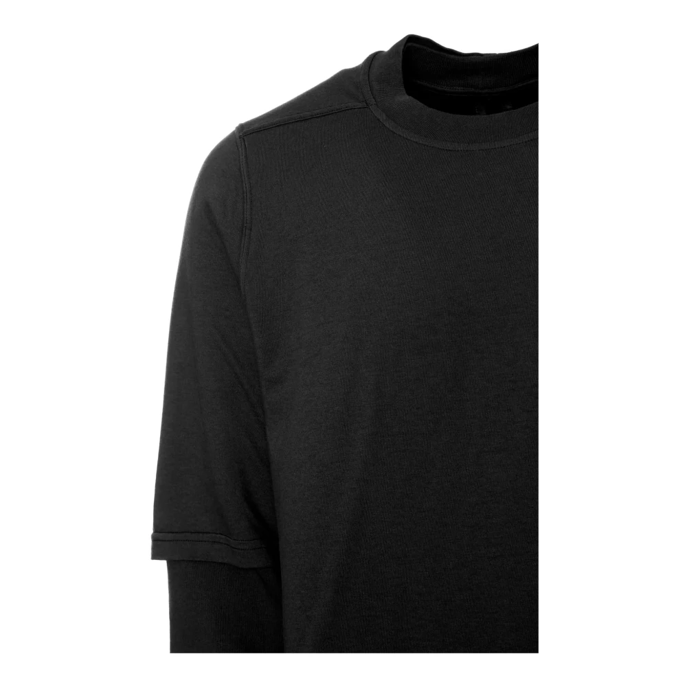 Rick Owens Oversized Sweatshirt met aangehecht T-shirt Black Heren