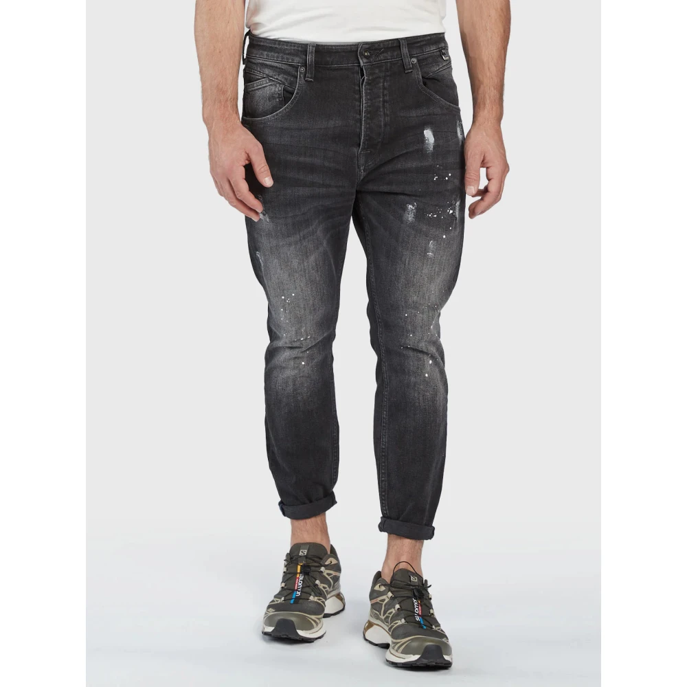 Gabba Verfspat Gescheurde Jeans Black Heren