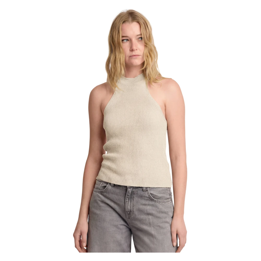 Kocca Women's Beige Sleeveless Tops, Xs, Fermano Vest Top