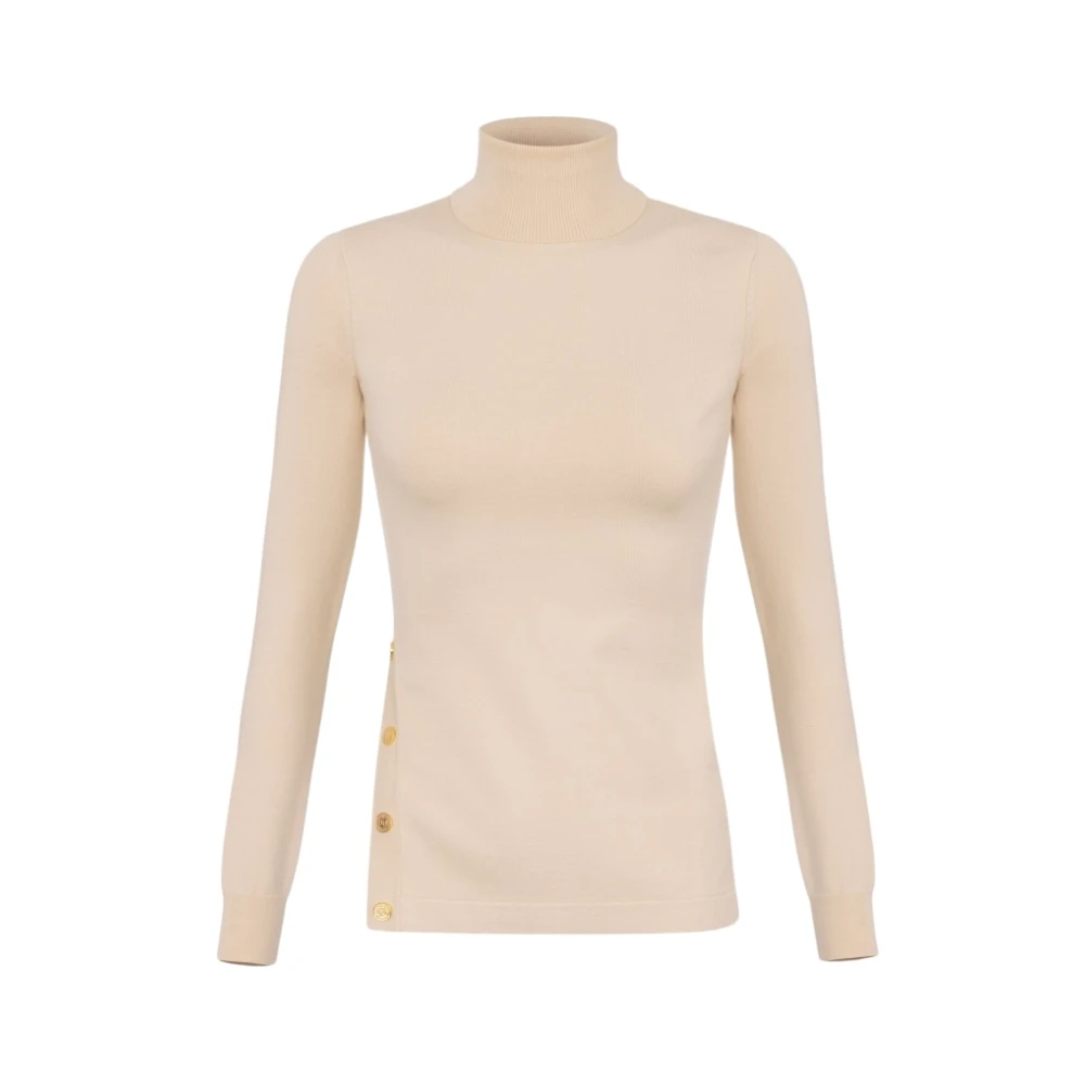 Elisabetta Franchi Stijlvolle Gebreide Top Beige Dames