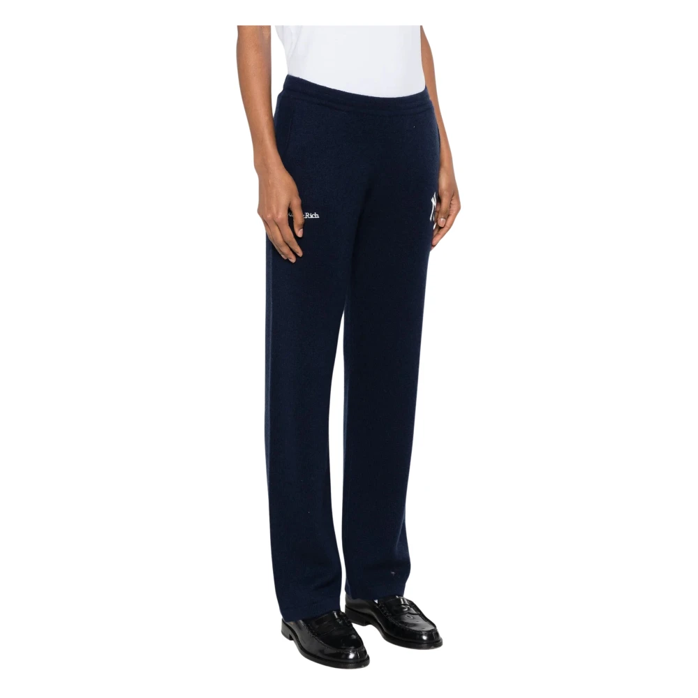 Sporty & Rich Blue Sweatpants, Female, M, Heritage Yankees Serif Cashmere Trousers